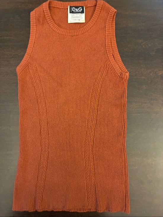 D&G Tops - D&G Dolce & Gabbana orange rust Ribbed Sleeveless Tank vest- sz 26/40 S